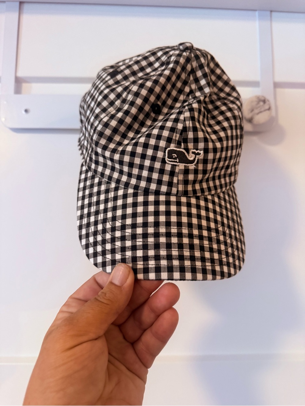 Vineyard vines Black & White Gingham Baseball Cap - - Picture 2 of 3